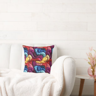 Coussin Motif en tissu coloré