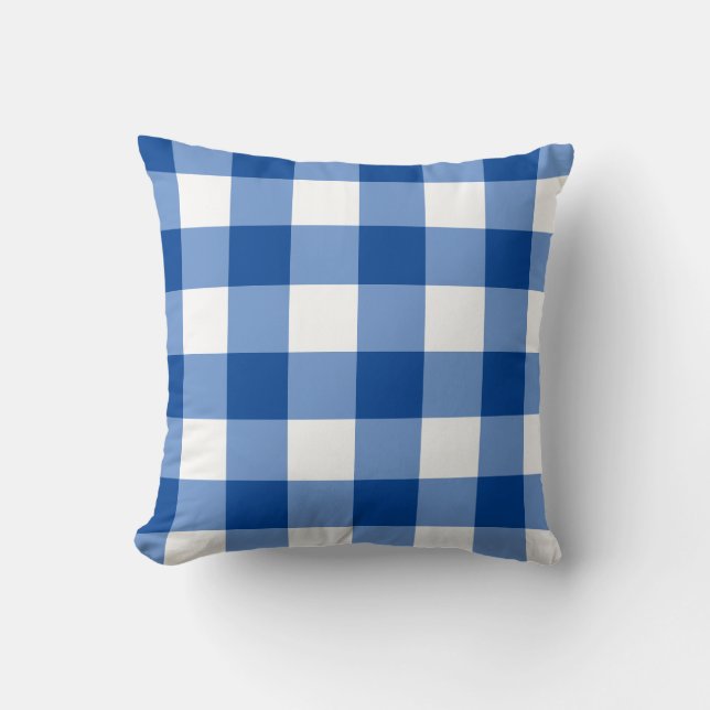 Coussin Motif en vichy bleu (Recto)