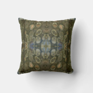 Coussin Motif encadré de gemme de sédiment marin de mer oc