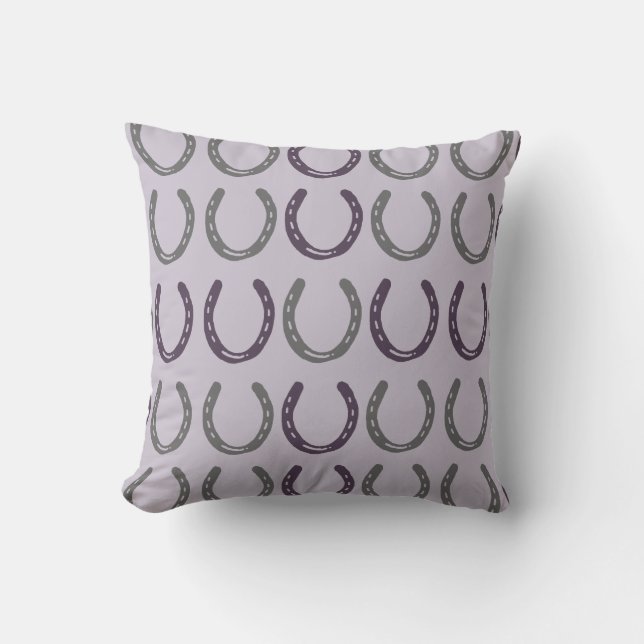 Coussin Motif équestre à thème de chaussures de cheval (Recto)