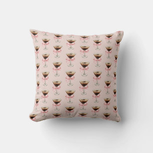 Coussin Motif Espresso Martini Rose