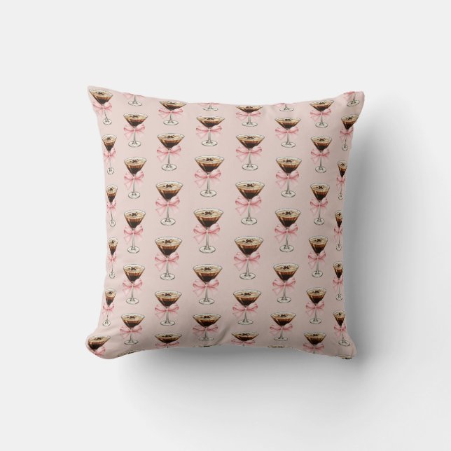 Coussin Motif Espresso Martini Rose (Recto)