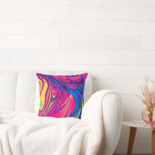 Coussin Motif esthétique de couleur vibrante Décoratif