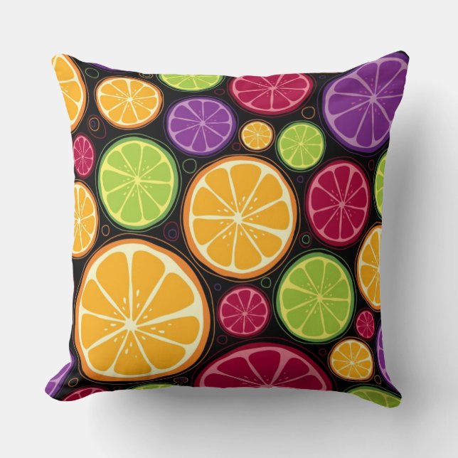 Coussin Motif et arrière - plan oranges (Recto)