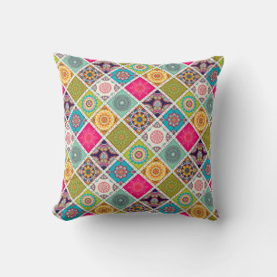 Coussin motif ethnique marocain de mandala