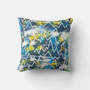 Coussin Motif ethnique sans couture. Motif de Zigzag. Scri