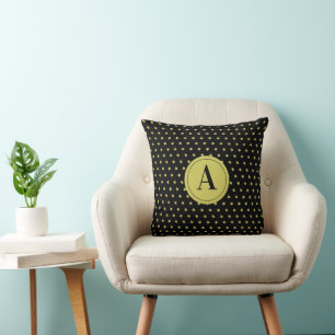 Coussin Motif étoile noir et or élégant