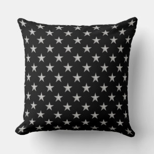 Coussin Motif Étoiles Argentées