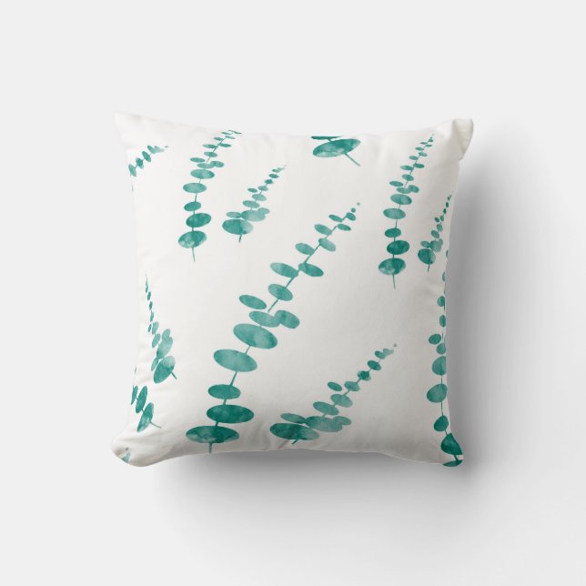 Coussin Motif Eucalyptus Abstrait (Recto)
