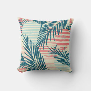 Coussin Motif exotique tendance sans couture avec palme et