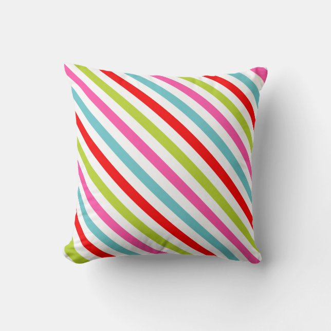Coussin Motif Festif - Retro Holiday Stripes (Recto)