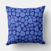 Coussin Motif feuille 02 - Bleu bébé sur Deep Navy (Verso)