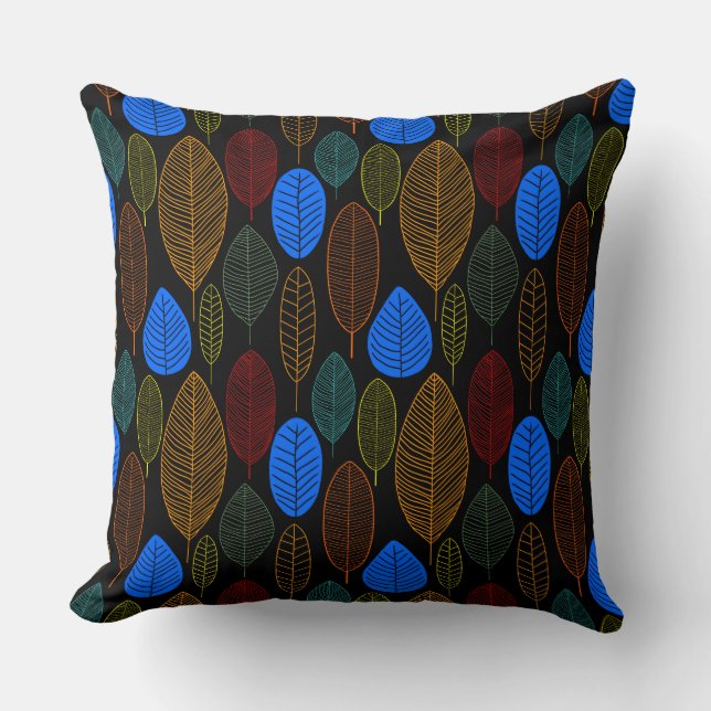 Coussin Motif feuille - Couleurs 02 (Recto)