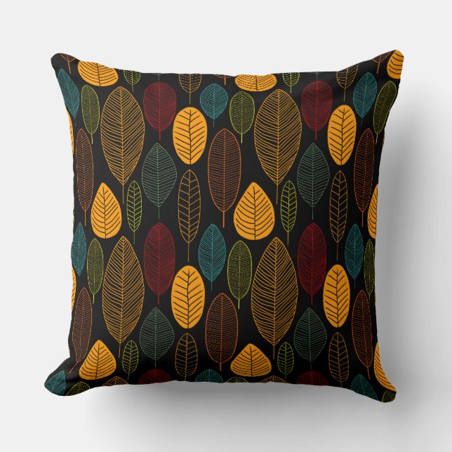 Coussin Motif feuille - Couleurs 03 (Recto)