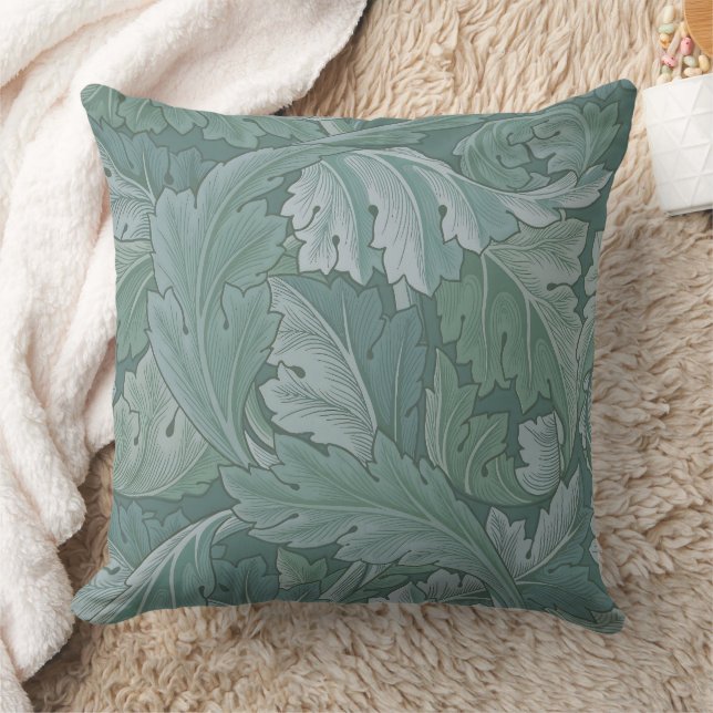 Coussin Motif feuille d'acanthe bleu sarcelle de William M (Couverture)