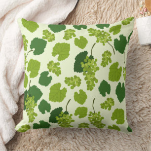 Coussin Motif Feuille de raisins et de raisins