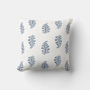 Coussin Motif feuille en bleu doux