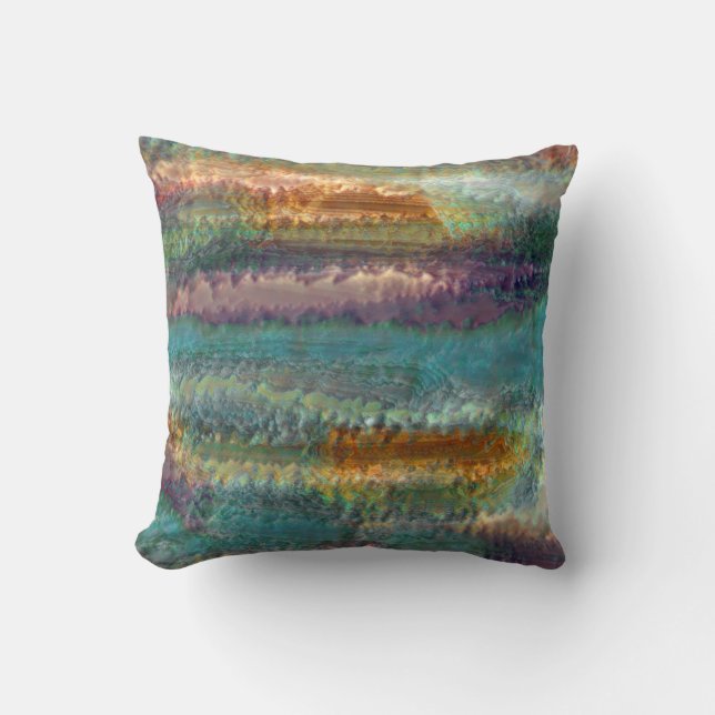 Coussin motif feuille patina vert Abstrait (Recto)