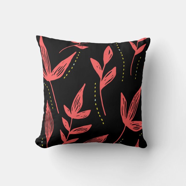 Coussin Motif Feuilles (Recto)