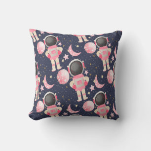 Coussin Motif Fille Astronaute. Fille Astronaute, Astronau