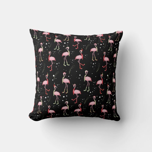 Coussin Motif Flamingo rose pâle (Recto)