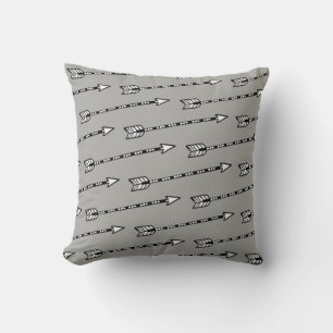Coussin Motif flèche noir blanc gris
