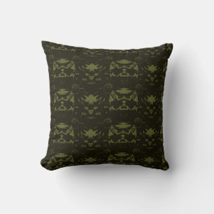 Coussin Motif fleur conique vert chasseresse et sauge