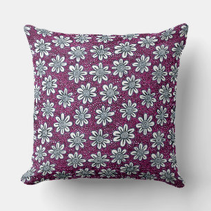 Coussin Motif Fleur Dessiné À La Main 140617 - Couleurs 02