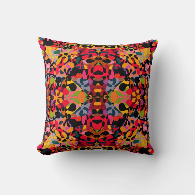 Coussin Motif fleur rétro (Recto)