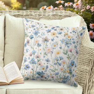 Coussin Motif fleuri de jardin de campagne botanique