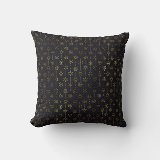 Coussin ❄️ Motif Flocon de Neige Accent de Maison d'Hiver  (Recto)