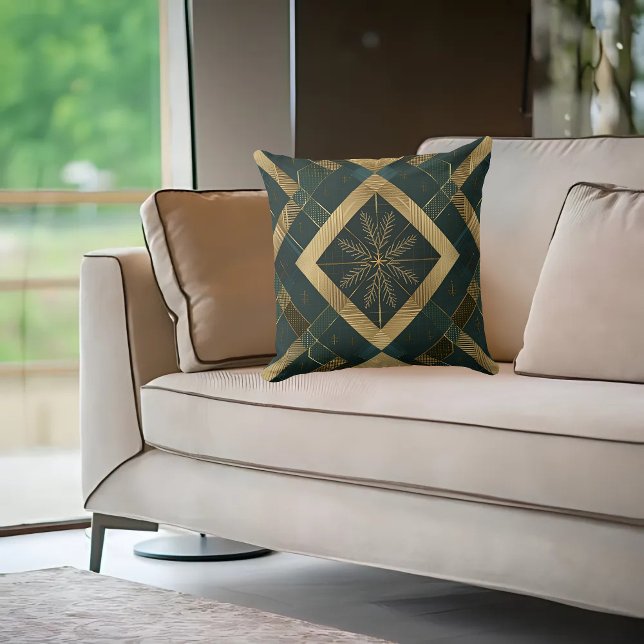 Coussin Motif flocon de neige diamant or (Créateur téléchargé)
