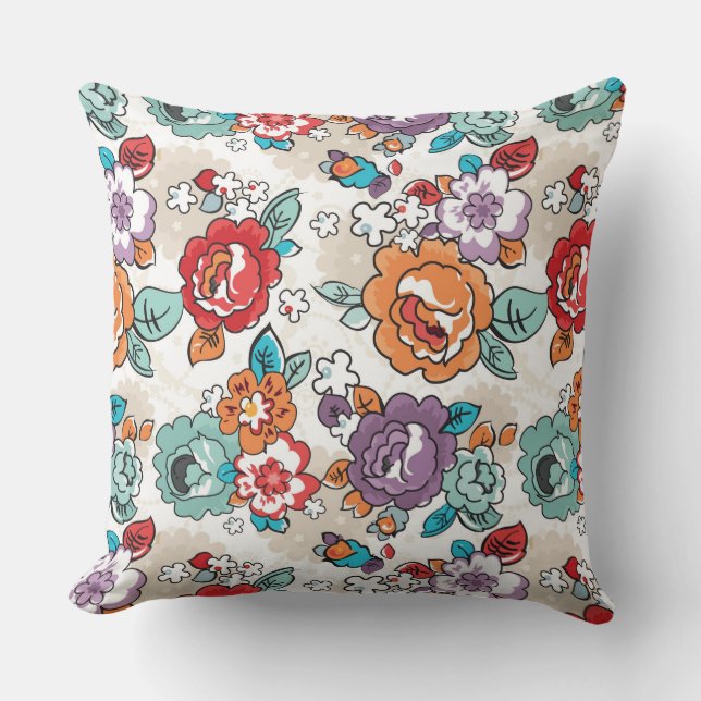 Coussin Motif floral 5 d'élégance abstraite (Recto)