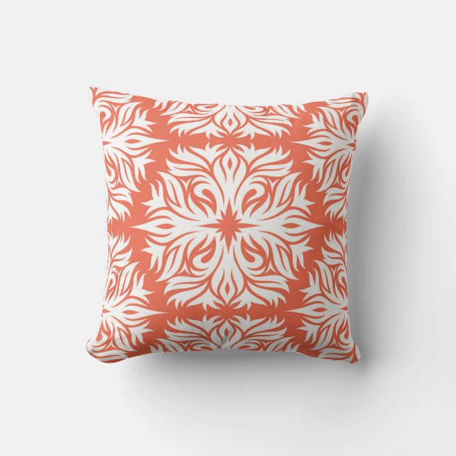 Coussin Motif floral abstrait dans l'orange (Recto)