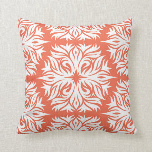 Coussin Motif floral abstrait dans l'orange