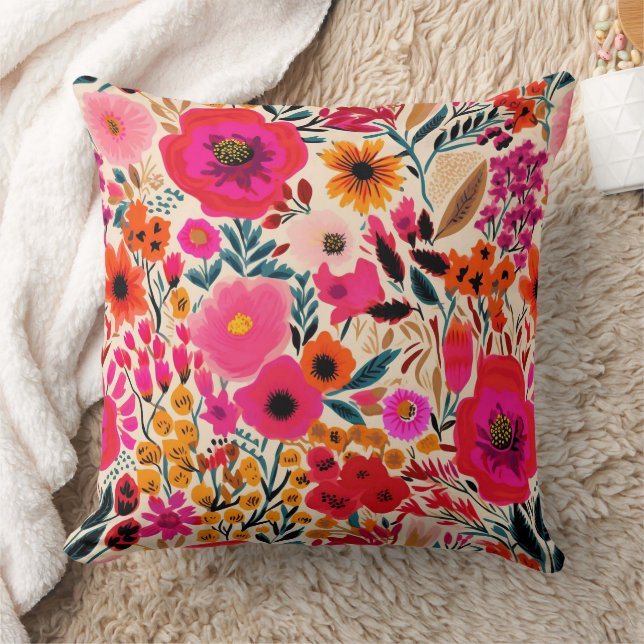 Coussin Motif floral abstrait de printemps (Couverture)