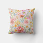 Coussin Motif floral aquarelle printemps mignon moderne (Verso)