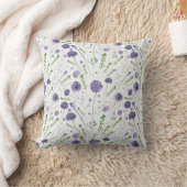 Coussin Motif floral aquarelle violet élégant (Couverture)