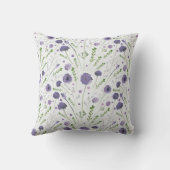 Coussin Motif floral aquarelle violet élégant (Verso)