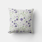 Coussin Motif floral aquarelle violet élégant (Recto)