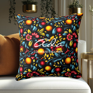 Coussin Motif Floral Artistique Khokhloma Personnalisé