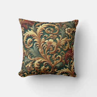 Coussin Motif floral baroque royal