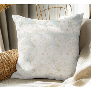 Coussin Motif floral blanc doux
