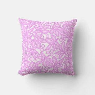 Coussin Motif floral blanc rose