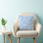 Coussin Motif floral bleu et blanc (Chaise)
