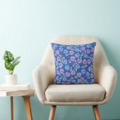 Coussin Motif floral bleu et violet (Chaise)