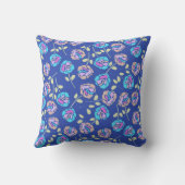 Coussin Motif floral bleu et violet (Verso)