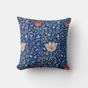 Coussin Motif floral bleu imprimé