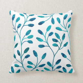 Coussin Motif floral bleu turquoise décoratif du carreau |