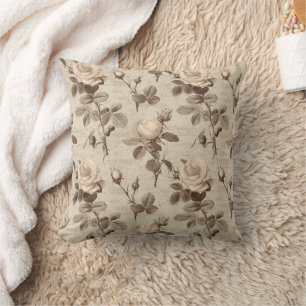 Coussin Motif floral botanique vintage (5)